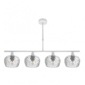 Distribuidor - Lâmpadas Diversas | Lâmpadas Modernas | LAMPARA ESTELA 4XE14 BLANCA REGX75X13 CM C/TULIPAS CRISTAL TALLADO TRANSPARENTE Ref: 196854001